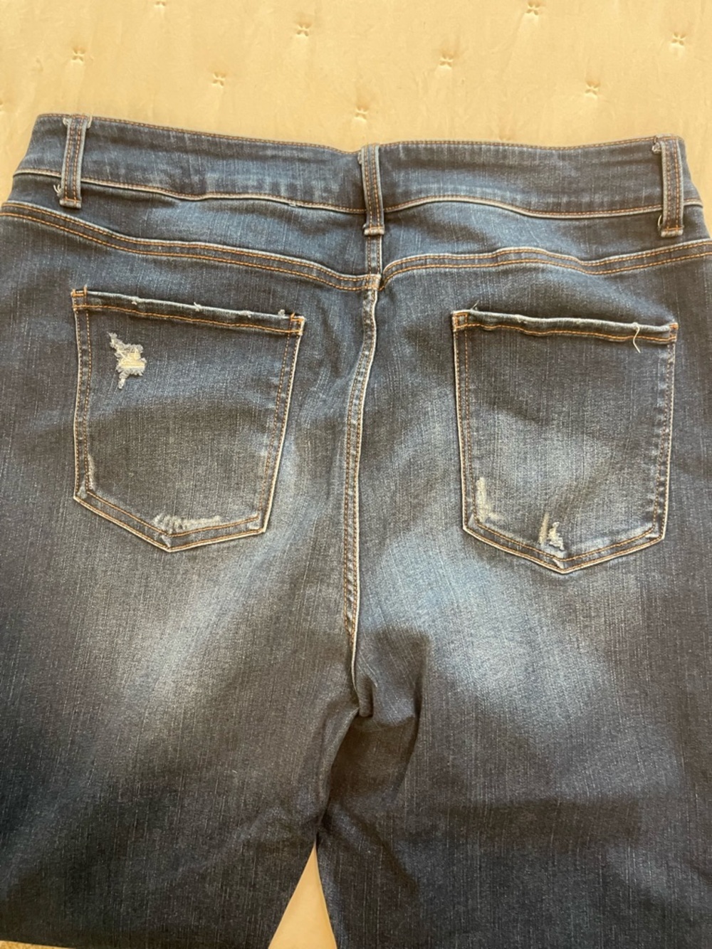 Time and Tru Dark Blue Cropped Straight Jeans - Picture 3 of 6